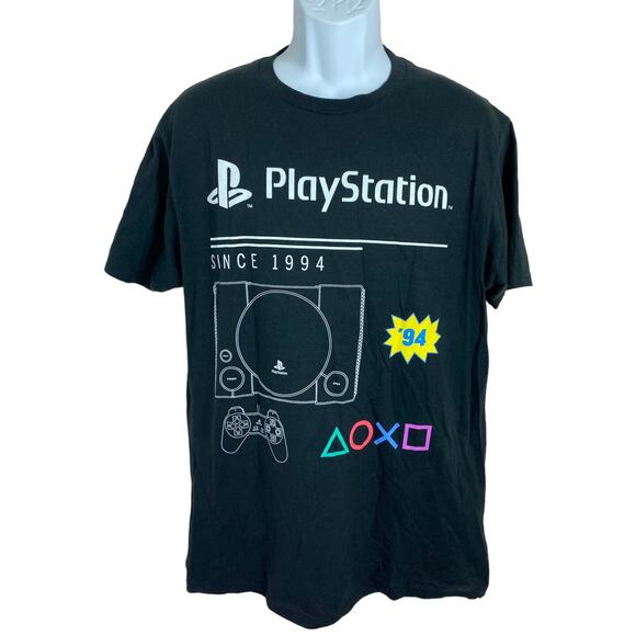Playstation Since 1994 Black T-Shirt Sz Large Gamer Tee Video Games Console - Picture 4 of 4